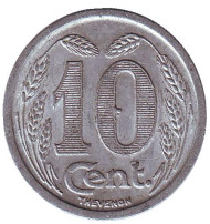 Монета 10 сантимов. 1921 год, Франция. Токен города Эврё (Evreux).