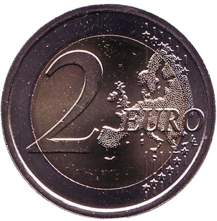 Монета 2 евро. 2019 год, Ватикан. 25 лет завершению реставрации Сикстинской капеллы.