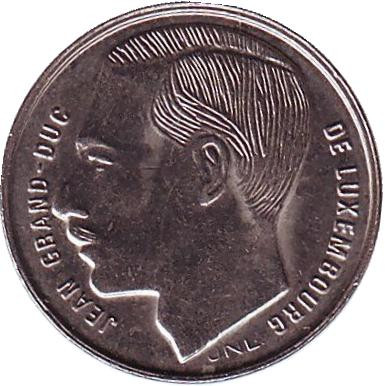 Монета 1 франк. 1991 год, Люксембург.