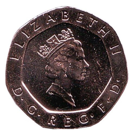Монета 20 пенсов. 1988 год, Великобритания. BU.