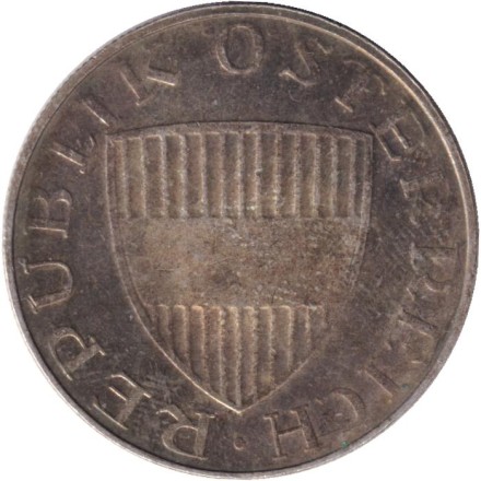 Монета 10 шиллингов. 1965 год, Австрия. Женщина из Вахау. Монета 10 шиллингов. 1965 год, Австрия. Женщина из Вахау.