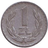 Монета 1 злотый. 1972 год, Польша. Монета 1 злотый. 1972 год, Польша.