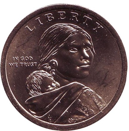 Монета 1 доллар, 2018 год (D), США. Сакагавея. (Джим Торп). Серия "Коренные американцы". Монета 1 доллар, 2018 год (D), США. Сакагавея. (Джим Торп). Серия "Коренные американцы".