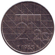 Монета 2,5 гульдена, 1985 год, Нидерланды. Монета 2,5 гульдена, 1985 год, Нидерланды.