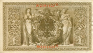 Рейхсбанкнота 1000 марок. 1910 год, Германская империя. Рейхсбанкнота 1000 марок. 1910 год, Германская империя.
