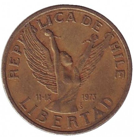 Монета 10 песо. 1982 год, Чили.