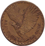 Монета 2 чентезимо. 1964 год, Чили. Кондор. Монета 2 чентезимо. 1964 год, Чили. Кондор.