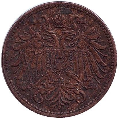 Монета 2 геллера. 1904 год, Австро-Венгерская империя. Австрийский тип. Монета 2 геллера. 1904 год, Австро-Венгерская империя. Австрийский тип.