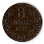 Монета 8 дублей. 1914 год, Гернси. Монета 8 дублей. 1914 год, Гернси.