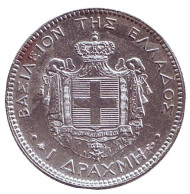 Монета 1 драхма. 1873 год, Греция. Монета 1 драхма. 1873 год, Греция.