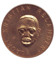 Кристиан Реландер. Памятный жетон. 1961 год, Финляндия. Тип 1. Кристиан Реландер. Памятный жетон. 1961 год, Финляндия. Тип 1.