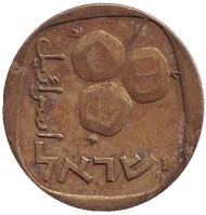 Монета 5 агор. 1969 год, Израиль. Гранат. Монета 5 агор. 1969 год, Израиль. Гранат.