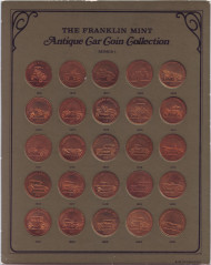 "Ретро-автомобили". Коллекция жетонов (25 штук.), Серия 1, Франклин Минт, 1968 год, США.
