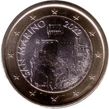 Монета 1 евро. 2022 год, Сан-Марино.