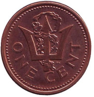 Монета 1 цент. 2000 год, Барбадос. Монета 1 цент. 2000 год, Барбадос.