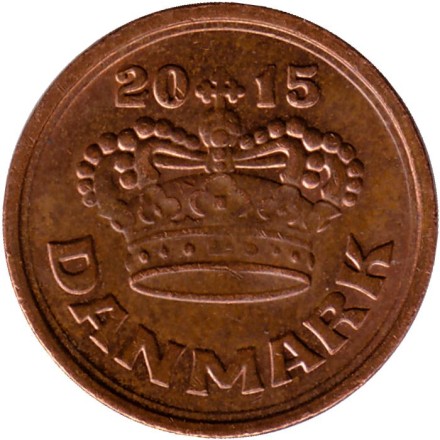 Монета 50 эре. 2015 год, Дания.