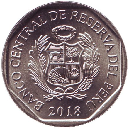 Монета 1 соль. 2018 год, Перу. Длинноклювый нанду (Дарвинов нанду). Монета 1 соль. 2018 год, Перу. Длинноклювый нанду (Дарвинов нанду).