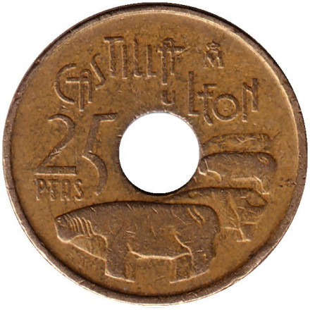 Монета 25 песет. 1995 год, Испания. Кастилия и Леон.