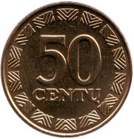 Монета 50 центов, 1999 год, Литва. UNC. Монета 50 центов, 1999 год, Литва. UNC.