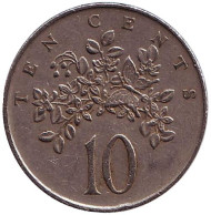 Монета 10 центов. 1989 год, Ямайка. Монета 10 центов. 1989 год, Ямайка.