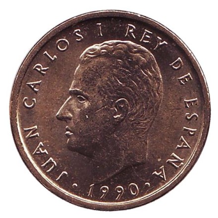 Монета 100 песет. 1990 год, Испания. Хуан Карлос I.