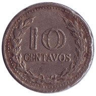 Монета 10 сентаво. 1971 год, Колумбия. Монета 10 сентаво. 1971 год, Колумбия.