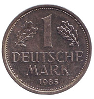 Монета 1 марка. 1985 год (D), ФРГ. Монета 1 марка. 1985 год (D), ФРГ.