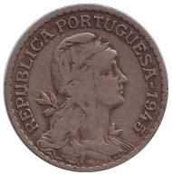 Монета 1 эскудо. 1945 год, Португалия. Монета 1 эскудо. 1945 год, Португалия.