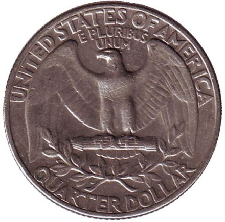 Монета 25 центов. 1968 год, США. Вашингтон. Монета 25 центов. 1968 год, США. Вашингтон.