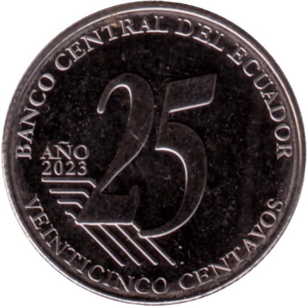 Монета 25 сентаво. 2023 год, Эквадор. Альберто Спенсер.