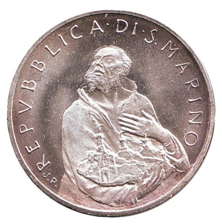 Монета 500 лир. 1979 год, Сан-Марино. Колесница. Институциональные органы государства.