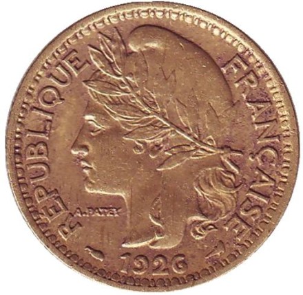 Монета 1 франк. 1926 год, Камерун. Монета 1 франк. 1926 год, Камерун.