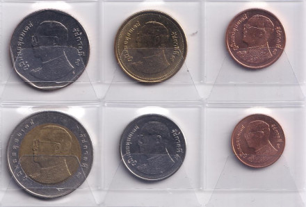 Набор монет Таиланда (6 штук). 2008-2017 гг., Рама IX.