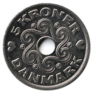 Монета 5 крон. 2008 год, Дания. Монета 5 крон. 2008 год, Дания.