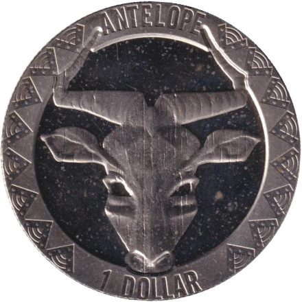 Монета 1 доллар. 2022 год, Сьерра-Леоне. Дикая пятерка. Антилопа.