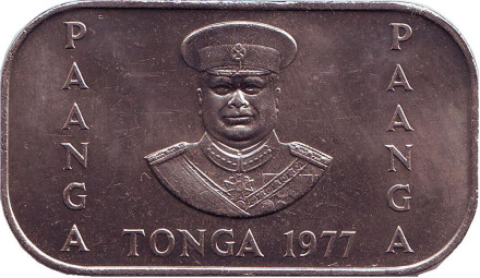 Монета 1 паанга. 1977 год, Тонга. ФАО. Пальмы.