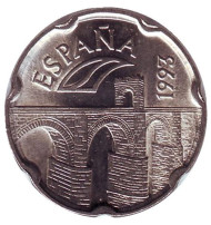 Монета 50 песет. 1993 год, Испания. Эстремадура. Монета 50 песет. 1993 год, Испания. Эстремадура.