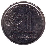 Монета 1 гуарани. 1986 год, Парагвай. Монета 1 гуарани. 1986 год, Парагвай.