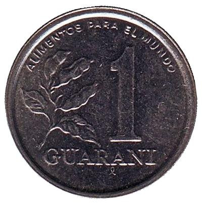 Монета 1 гуарани. 1986 год, Парагвай.