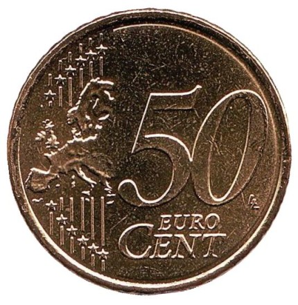 Монета 50 центов. 2018 год, Кипр. Монета 50 центов. 2018 год, Кипр.