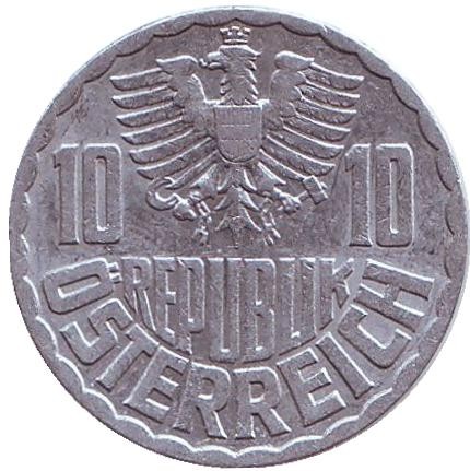 Монета 10 грошей. 1955 год, Австрия.