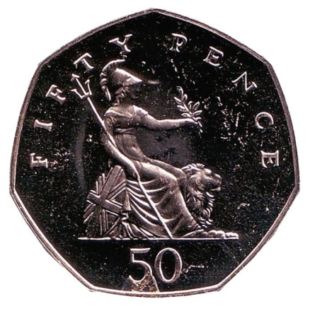 Монета 50 пенсов. 1988 год, Великобритания. BU.