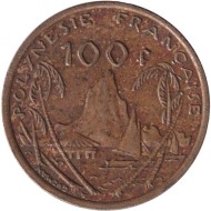 Монета 100 франков. 2003 год, Французская Полинезия. Скалистый остров Муреа. Монета 100 франков. 2003 год, Французская Полинезия. Скалистый остров Муреа.