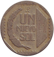 Монета 1 соль. 1992 год, Перу. Монета 1 соль. 1992 год, Перу.