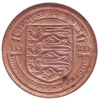 Монета 1/24 шиллинга, 1926 год, Джерси.