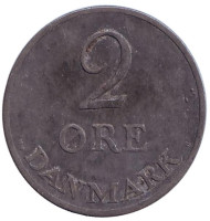 Монета 2 эре. 1948 год, Дания. Монета 2 эре. 1948 год, Дания.