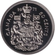 Монета 50 центов. 1971 год, Канада.