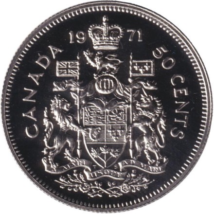 Монета 50 центов. 1971 год, Канада.