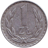 Монета 1 злотый. 1981 год, Польша. Монета 1 злотый. 1981 год, Польша.