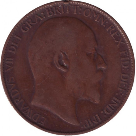 Монета 1/2 пенни. 1910 год, Великобритания.